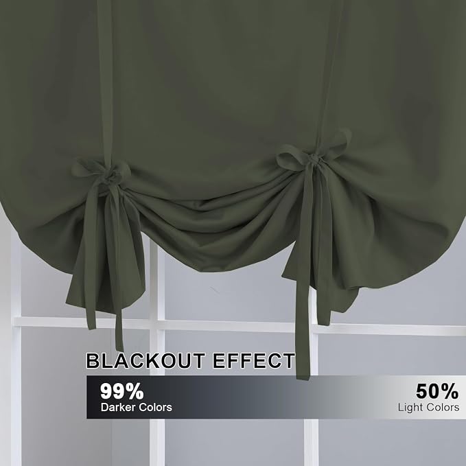 H.VERSAILTEX Blackout Tie Up Curtain Thermal Insulated Window Shade Light - Image 3