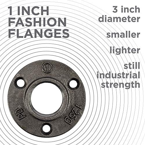 PIPE DECOR 1" Mini Floor Flange Fitting, Malleable Iron, Fits One Inch Diameter - Image 2