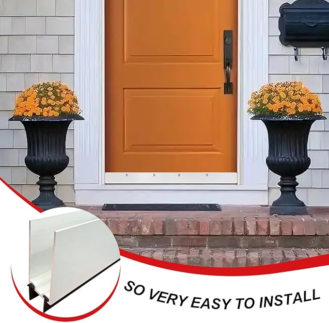 1" x 32" White Aluminum Storm Door Sweep Replacement Weatherproof Bottom Seal - Image 4