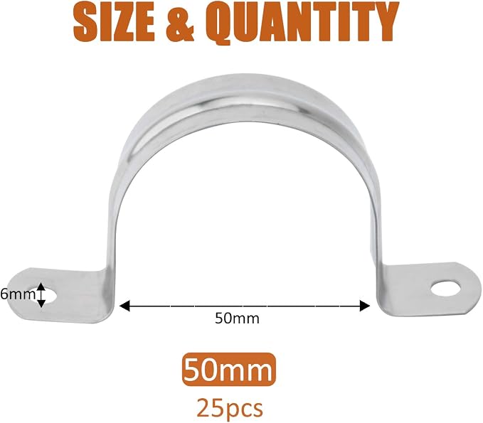 ISPINNER 25pcs M50 Stainless Steel Rigid Pipe Strap - Image 2