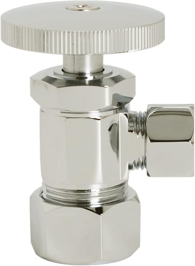 Westbrass A105-05 Round Handle Angle Stop Shut Off Valve, 1/2" Copper Pipe Inlet - Image 3