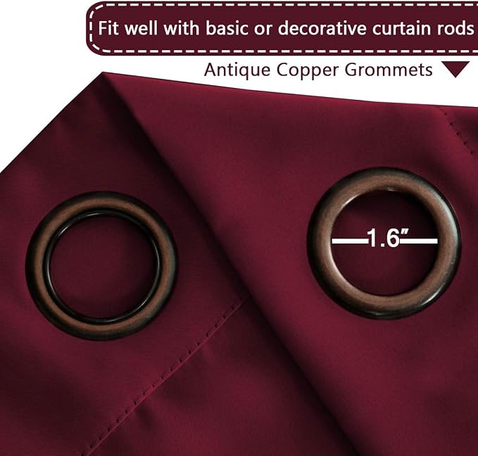 H.VERSAILTEX Blackout Patio Curtains 100 x 102 Inches - Image 3