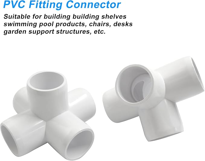 Piutouyar 4 Pcs 3/4" Elbow PVC Pipe Fitting, 5 Way Furniture Grade Pipe - Image 3