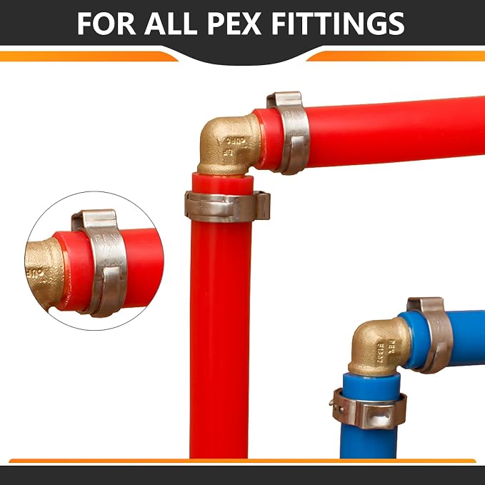 500PC HeSun 1/2" PEX Crimp Ring, Pex Cinch Clamp Ring | Premium 304 Stainless - Image 6