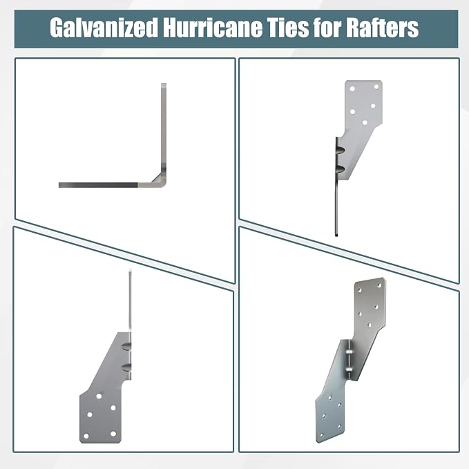 40 Pcs Right Size Galvanized Steel Hurricane Straps Tie Brackets| | Wind & - Image 3