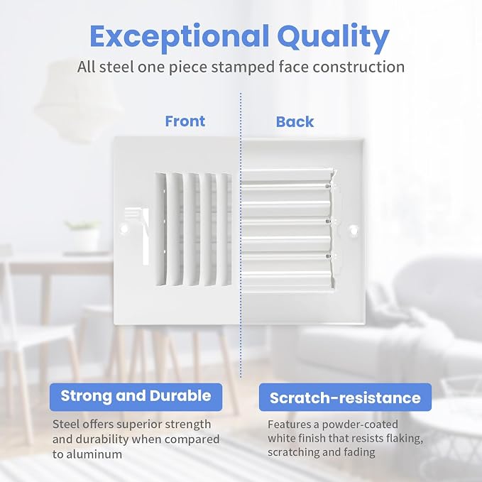 6 x 4 Inch Air Vent Covers for Wall or Ceiling - Image 3