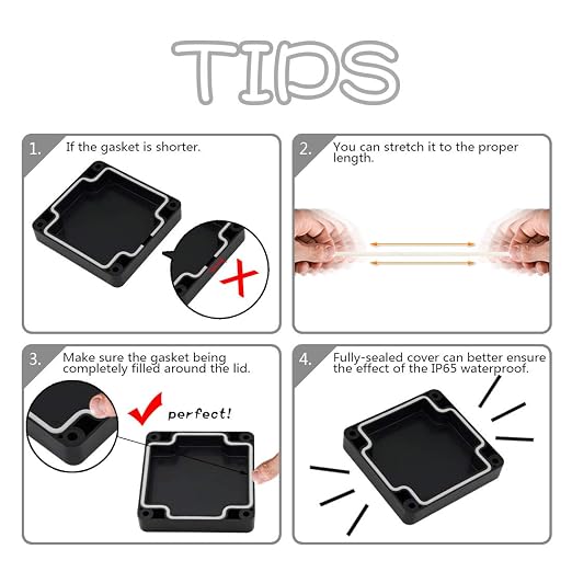 ABS Plastic Electrical Project Case Power Junction Box, Project Box Black 4.7" - Image 6