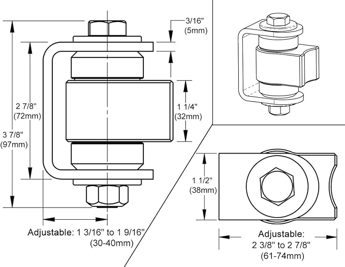 Heavy Duty Two Sealed Bearing Gate Hinge Weld onto The Gate - Image 2