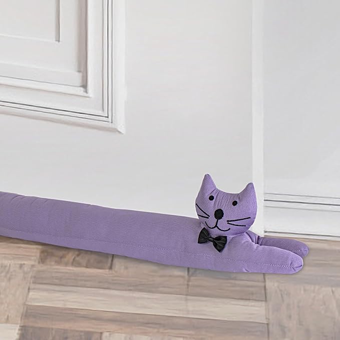 Cat Fabric Under Door Draft Stopper, 3LB Heavy Duty Decorative Soundproof Door by CERAYOU