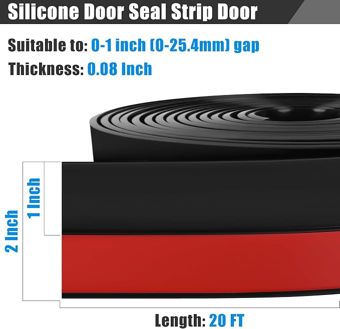 Draft Seal Tape for Doors and Windows 2 in x 20 Ft Silicone Weather Stripping - Image 2