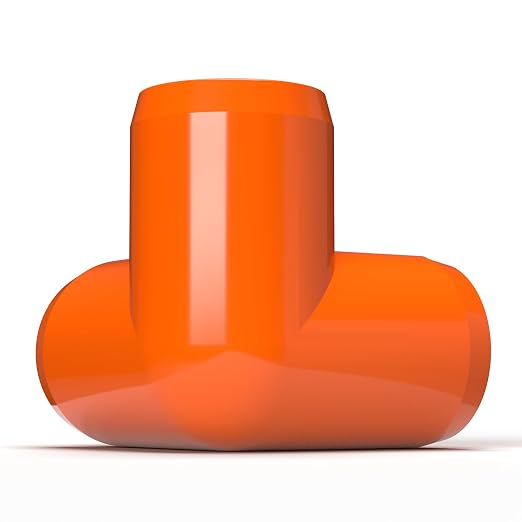 1" 3-Way Elbow Furniture Grade PVC Fitting in Orange, Made in USA, UV-Resistant - Image 8