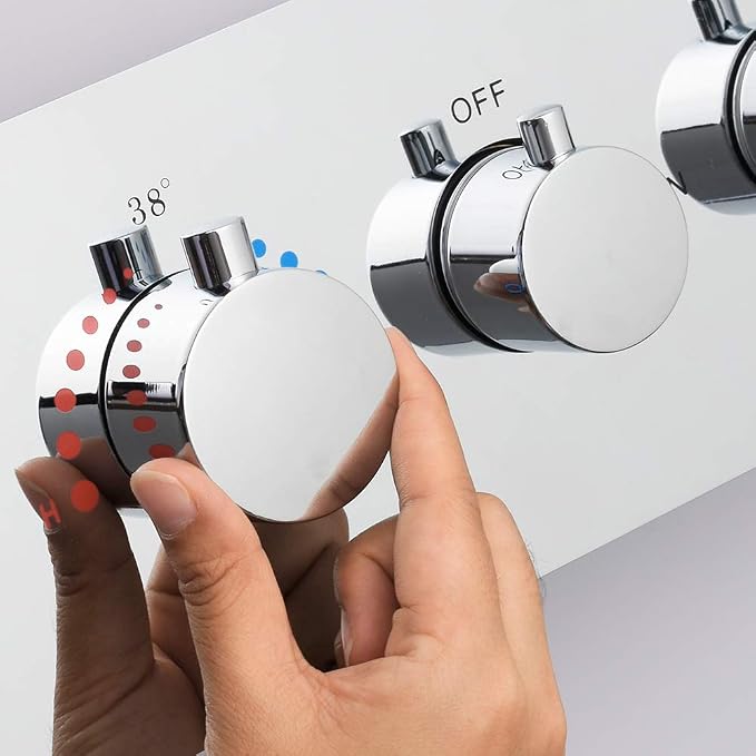 Polished Chrome Thermistatic Shower Mixing Valve | Concealed Mount, Pressure - Image 7