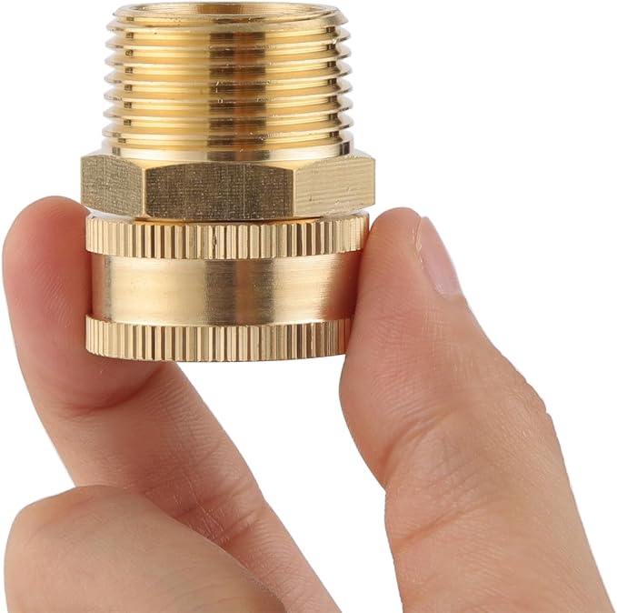 Garden Hose Adapter, 3/4" NPT Male X 3/4" GHT Female Connector | Dual Swivel - Image 6