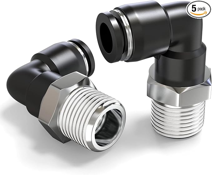 TAILONZ 12mm x 1/8" NPT Push to Connect Elbow Fitting 5pcs | Copper&Plastic by TAILONZPNEUMATIC