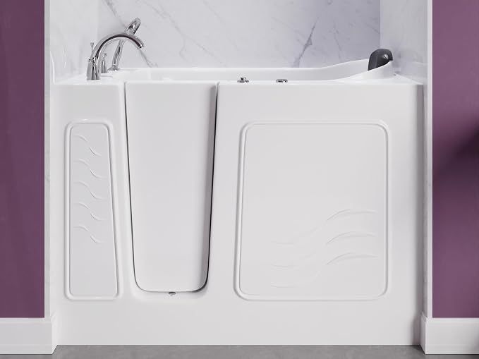 ANZZI Walk In Tub, 26 X 53 In, Left Drain, 15 Whirlpool Jets, Inline | Slip - Image 4