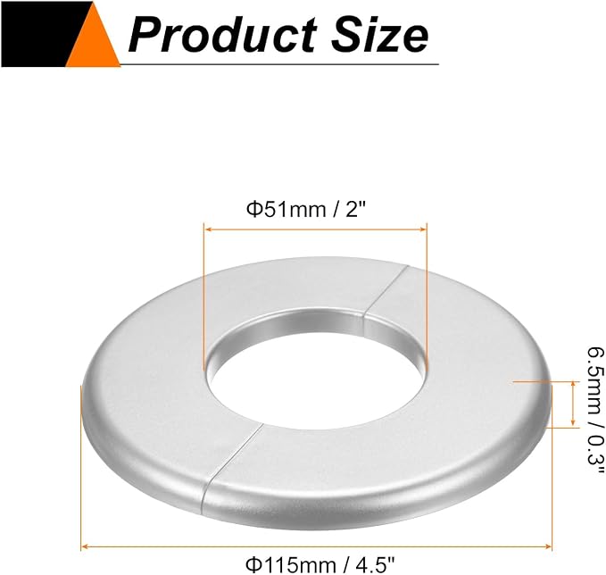 HARFINGTON 2pcs Wall Split Flange 51mm/2" Self-Adhesive Plumbing Cover Plates - Image 2