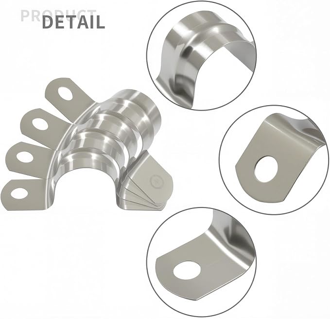 BokWin 60 Pcs 3/4 Inch M20 U Shaped Bracket Clamps | 304 Stainless Steel - Image 3