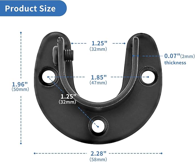 Rise age Stainless Steel Closet Rod Bracket, 1-1/4 Inch Diameter Closet Rod - Image 2