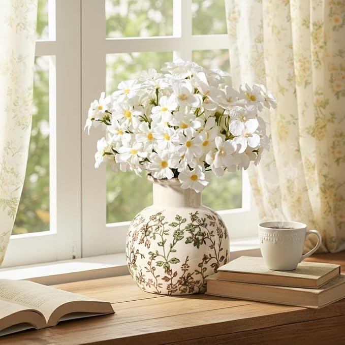 SIDUCAL Ceramic Green and Beige Antique Vase, 5.91 Inch Retro Ice Cracked - Image 5