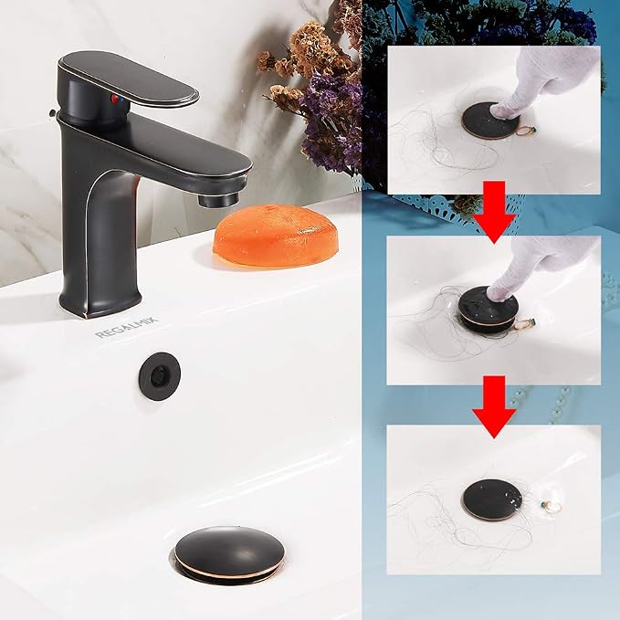 REGALMIX Vessel Sink Drain, Bathroom Pop-up Drain - Image 3