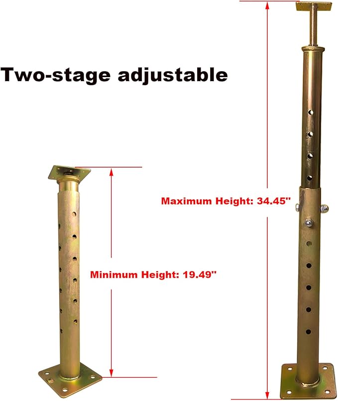4 Pack House Floor Joist Support Jack 19.5"-34.5" Adjustable - Image 4