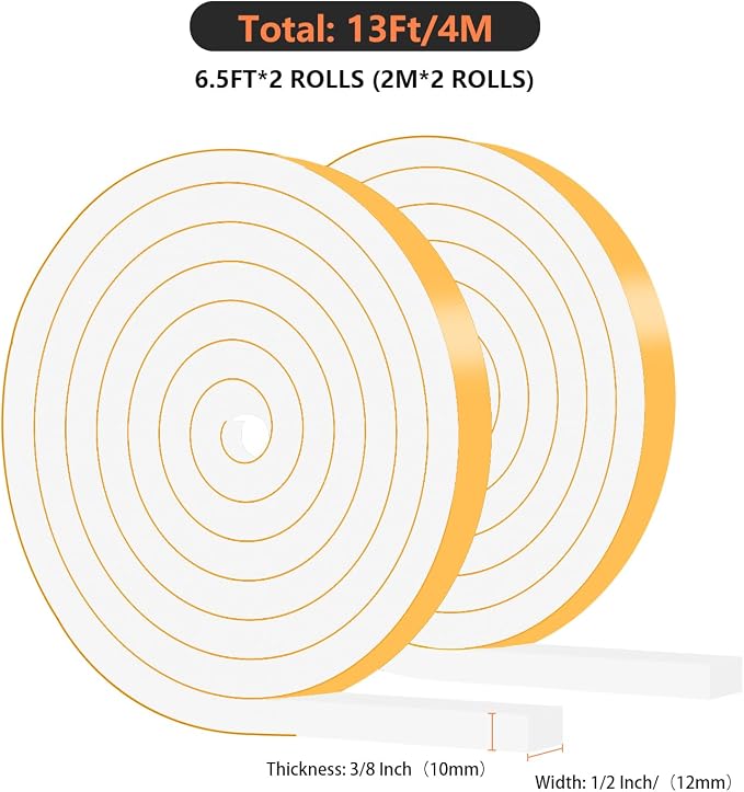 Weather Stripping, High Density CR, Strong Adhesive, 1/2 in x 3/8 in x 13Ft | - Image 4