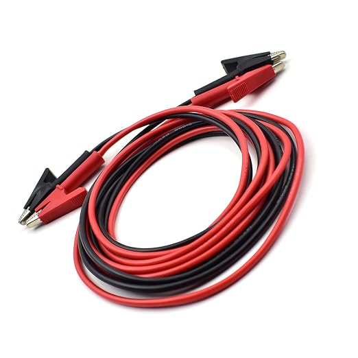 zhenyu 2 Pcs Dual Ended Crocodile Alligator Clips, 14AWG Test Lead Wire Cable - Image 2