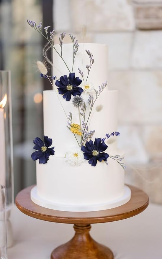 6PCS Navy Blue Silk Cosmos Flowers 24'' Wild Flowers Artificial Fake Flowers - Image 4