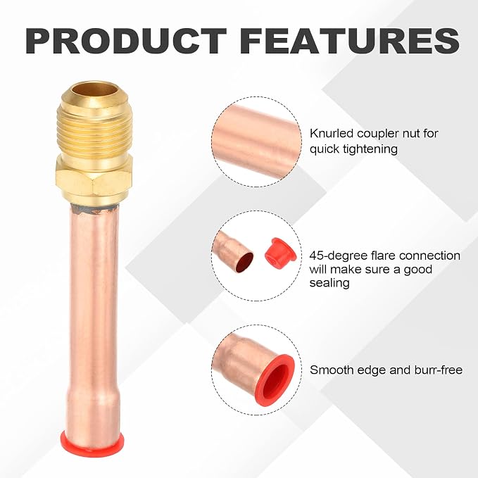 uxcell 1/2" SAE 45 Degree Brass Pipe Fitting - Image 3