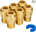 6-Pack Male Adapter, 1/2 Inch Push-to-Connect x 1/2 Inch MNPT | Brass, Straight by SUNGATOR