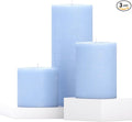 Assorted Pillar Candles Set of 3 – Sizes 3", Rustic Finish Long Burning by CANDWAX