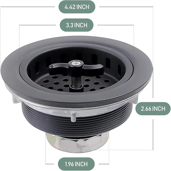 Black Kitchen Sink Drain Assembly - Image 2
