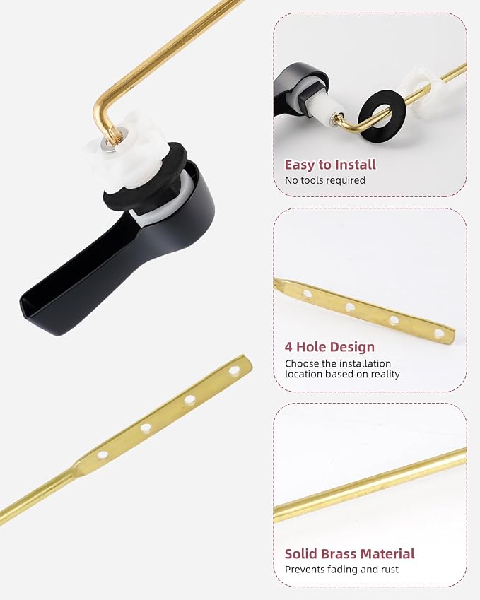 Hibbent Universal Metal Front Mount Toilet Handle - Image 5