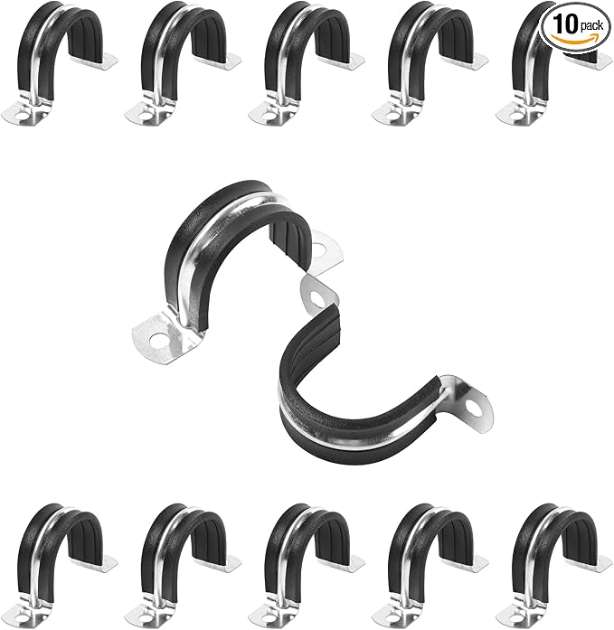1-1/4 Inch Reinforced Rigid Pipe Strap, 2 Holes U Bracket Cable Clamp Hanger by JDHGSHL