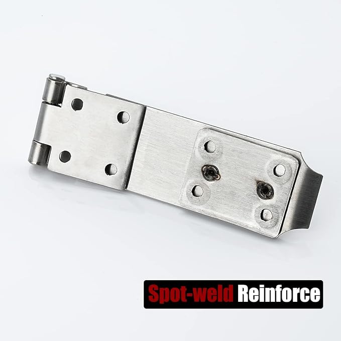 JQK Door Hasp Latch Lock, 5 Inch 304 Stainless Steel Safety Packlock Clasp - Image 6