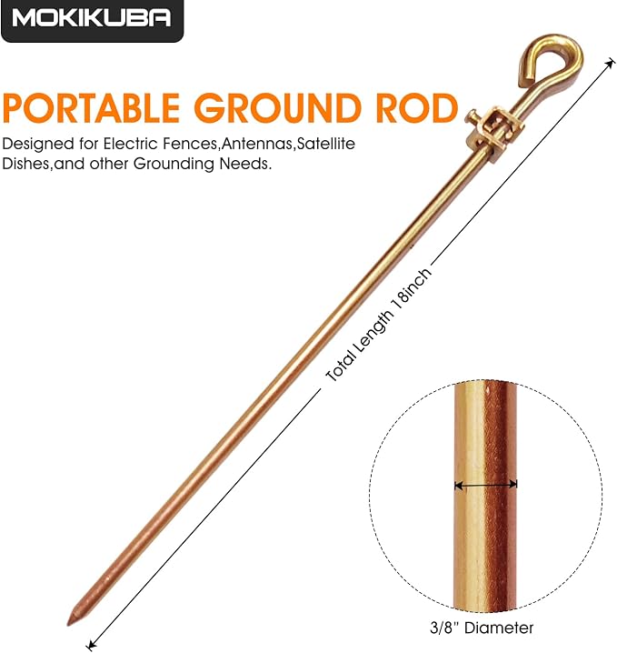 Portable Ground Rod, Oval-eye Grounding Bar - Image 2