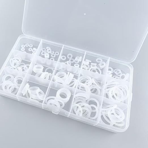 225 PCS Silicone O Ring Assortment Rubber Silicone Seal Kit by TITISKIN