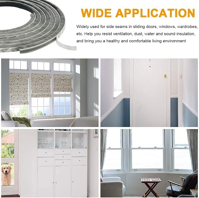 33ft Weather Stripping Brush for Sliding Windows/Doors Frame Side, Pile Self - Image 4