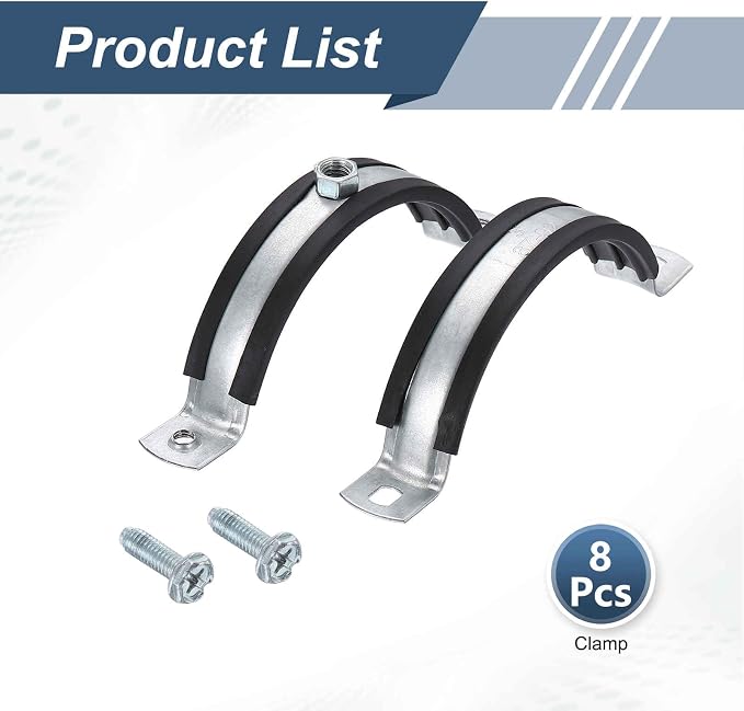 HARFINGTON 8 Pcs Split Ring Pipe Hanger 3-9/16" Galvanized Steel Sheet Wall - Image 3