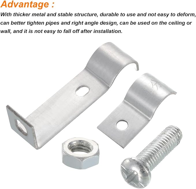 uxcell L Shaped Standoff Pipe Clamp Strap Fit - Image 4