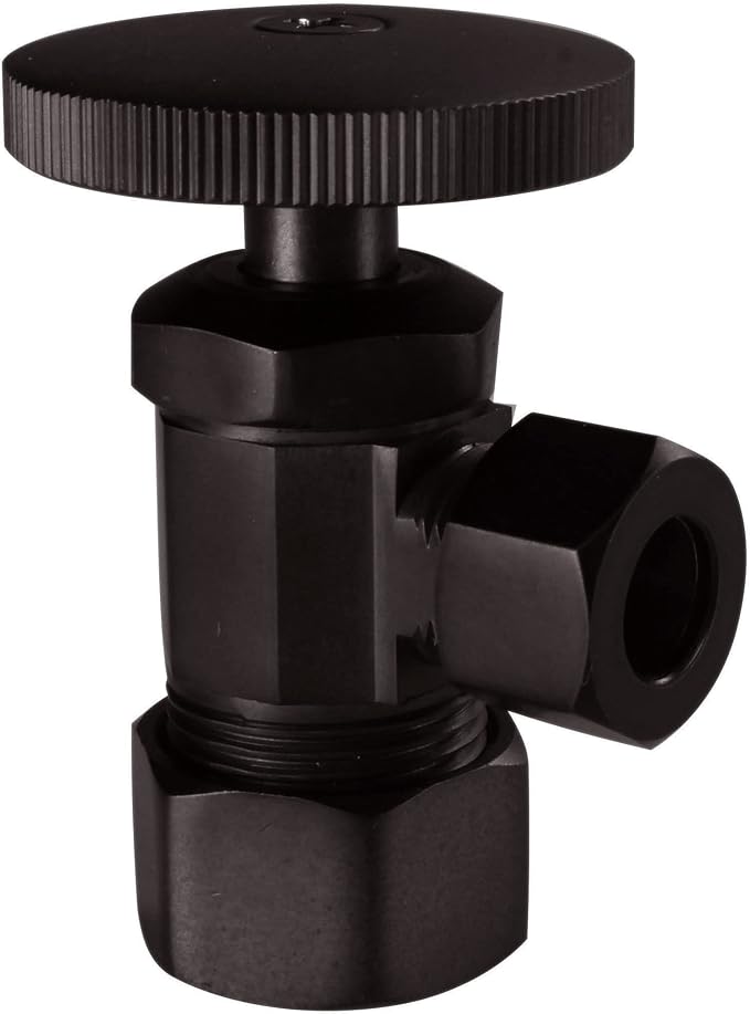 Westbrass A105-12 Round Handle Angle Stop Shut Off Valve, 1/2" Copper Pipe Inlet by Westbrass