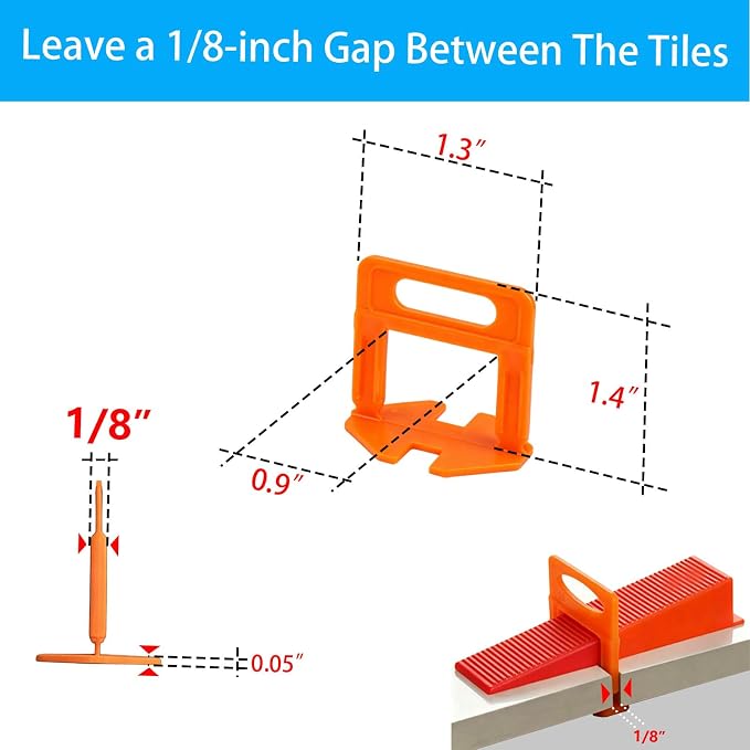 2000 Pcs Tile Leveling System Base Refill Pack, 1/8‘’ Tile Spacer, Suitable - Image 2