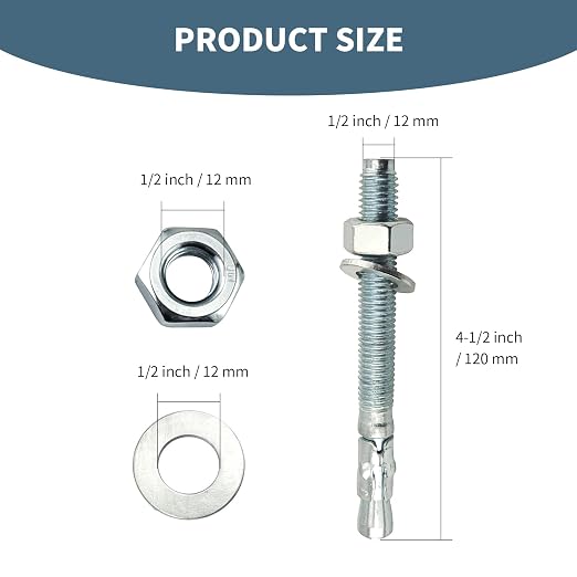 1/2" x 4-1/2"Wedge Anchors - Image 2