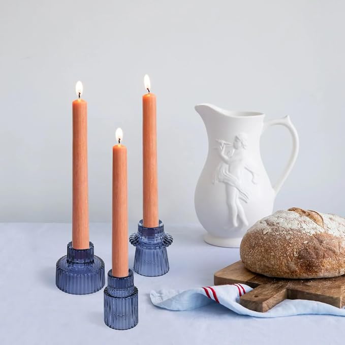 Vixdonos Glass Candlestick Holders Tealight Candle Holders - Image 6