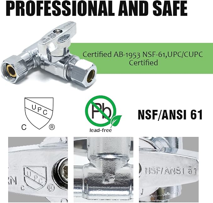 TTFLEX 3/8" x 3/8" x 3/8" Compression Tee Valve, Shut Off Valve, 1/4 Turn | T - Image 5