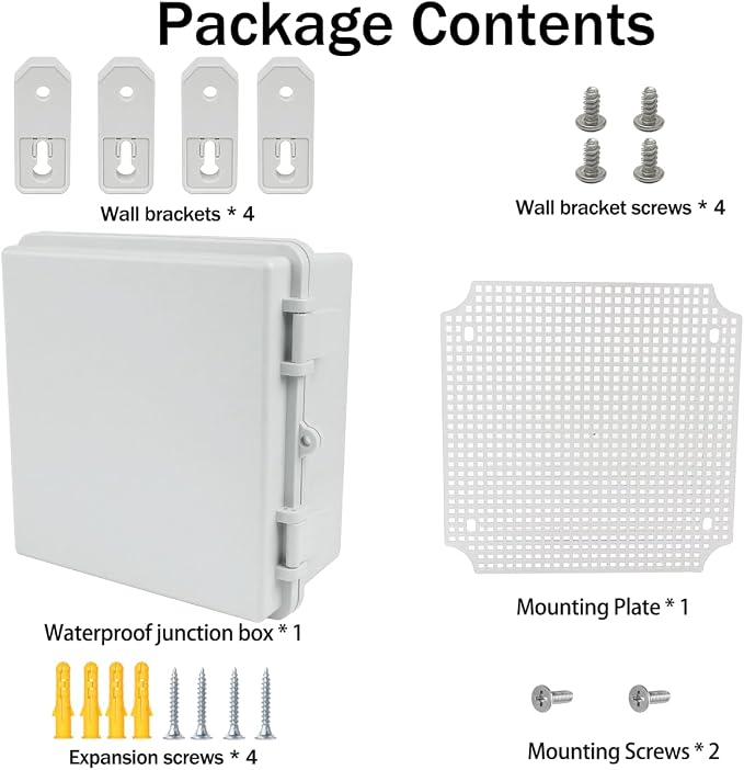 Junction Box, Hinged Grey Cover IP67 Waterproof ABS Project Box - Image 6