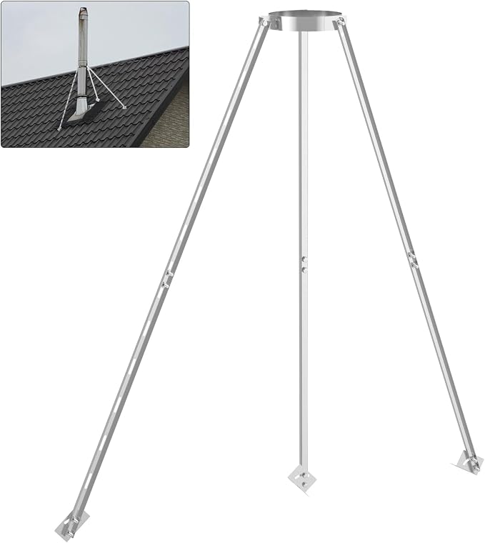 Adjustable Stainless Steel Chimney Roof Support Bracket Kit, 6 Inch Extended by YZHUPTE
