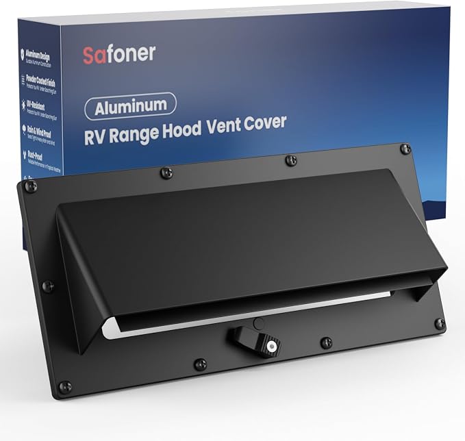 Safoner Aluminum RV Range Vent Cover, Camper Stove Exhaust Cover Accessories by Safoner