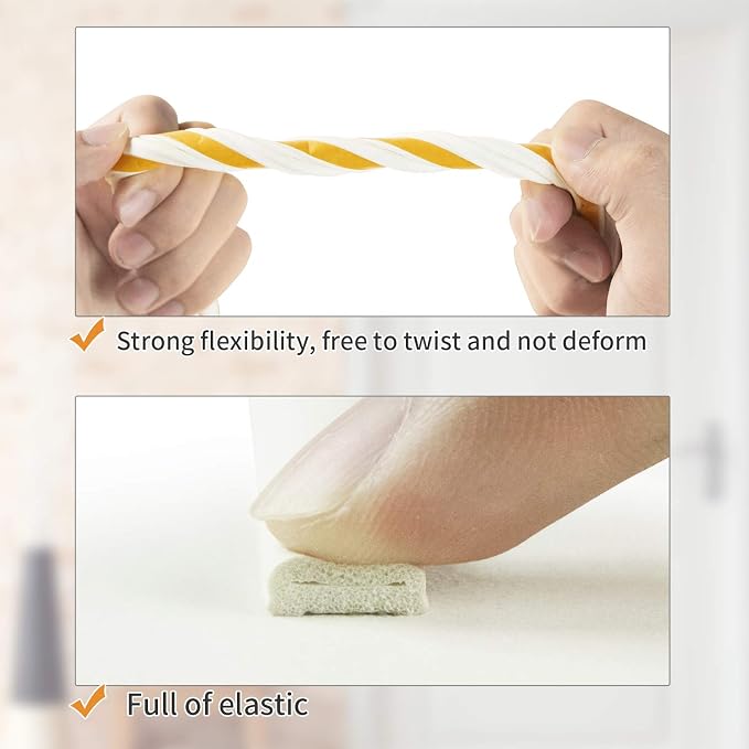 2-Pack Weather Seal Strips for Doors/Windows, 66ft | Thick 0.36"x0.3" fills - Image 3