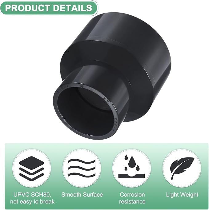 M METERXITY 1-Pack UPVC Reducer Pipe Fitting - Image 2